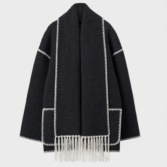 L'Aurablend | Chaqueta bufanda en mezcla de lana