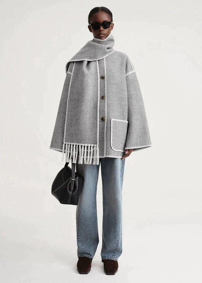 Merino | Chaqueta de lujo con bufanda