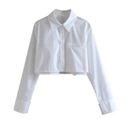 IRENE | Blusa corta de manga larga para mujer