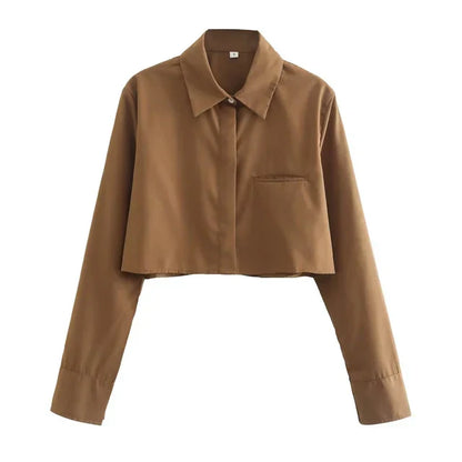 IRENE | Blusa corta de manga larga para mujer