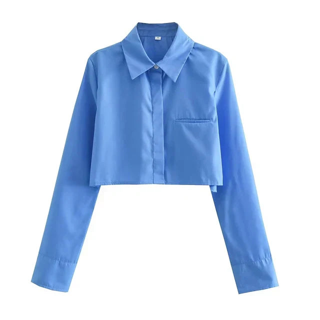 IRENE | Blusa corta de manga larga para mujer