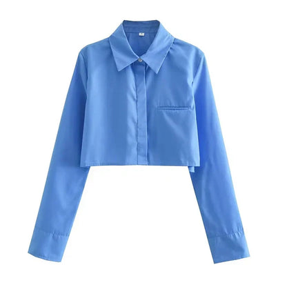 IRENE | Blusa corta de manga larga para mujer