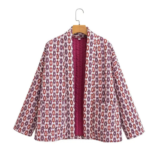 Elegante chaqueta étnica de mujer