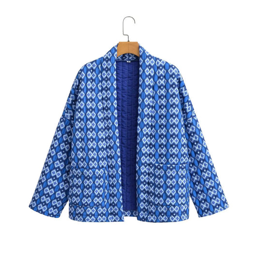 Quin Jacket | Chaqueta kimono acolchada con estampado geométrico