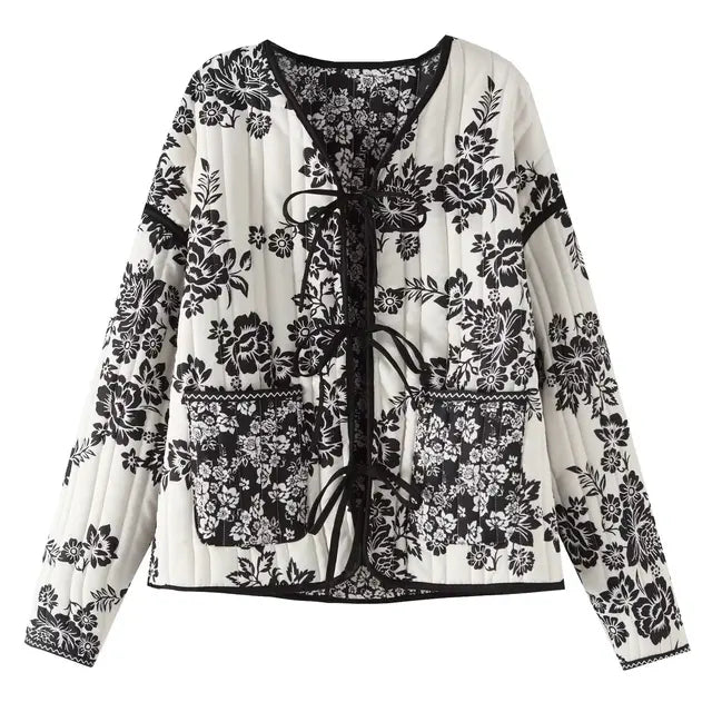 Chaqueta vintage patchwork floral de mujer
