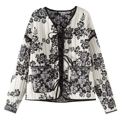 Chaqueta vintage patchwork floral de mujer