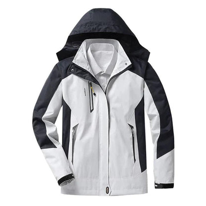 Cálido chubasquero impermeable 3 en 1 con capucha para mujer | Ideal para otoño/invierno