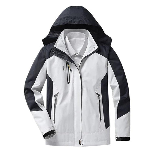 Cálido chubasquero impermeable 3 en 1 con capucha para mujer | Ideal para otoño/invierno