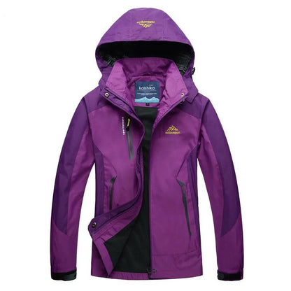 Cálido chubasquero impermeable 3 en 1 con capucha para mujer | Ideal para otoño/invierno
