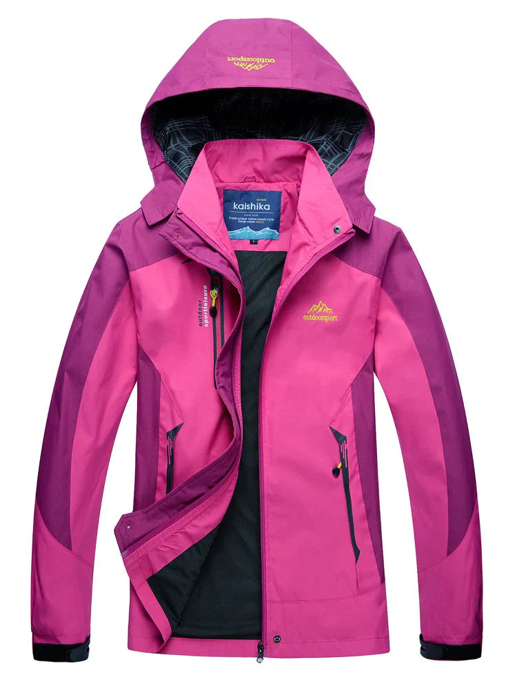 Cálido chubasquero impermeable 3 en 1 con capucha para mujer | Ideal para otoño/invierno