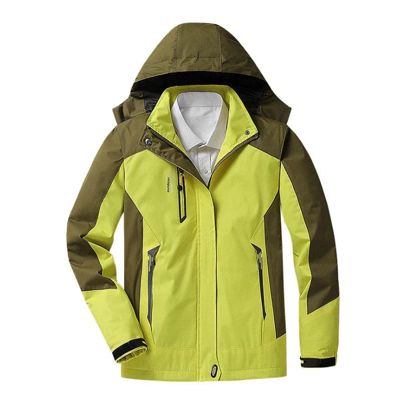 Cálido chubasquero impermeable 3 en 1 con capucha para mujer | Ideal para otoño/invierno