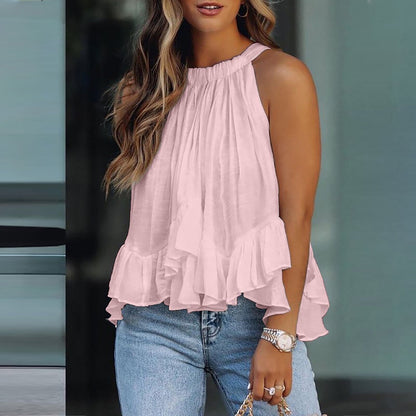 Elegante top de mujer con volantes