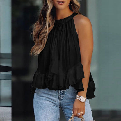Elegante top de mujer con volantes