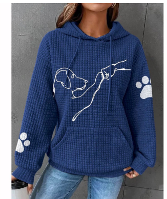 Perro con estampado Sudadera con capucha para mujer