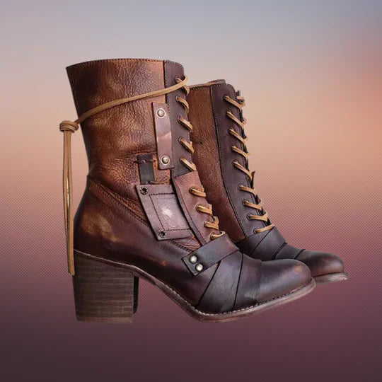 Emma | botas de moto retro salvajes con suela gruesa