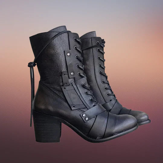 Emma | botas de moto retro salvajes con suela gruesa