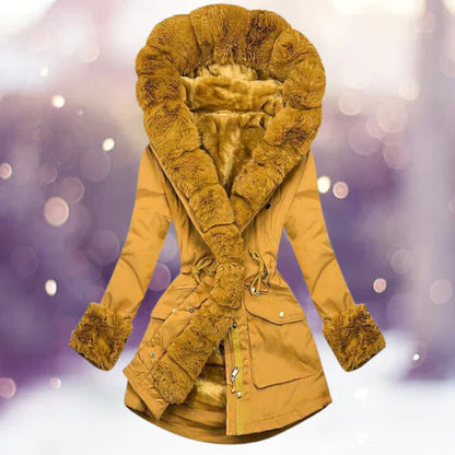Cálida chaqueta de moda con un acogedor forro de felpa