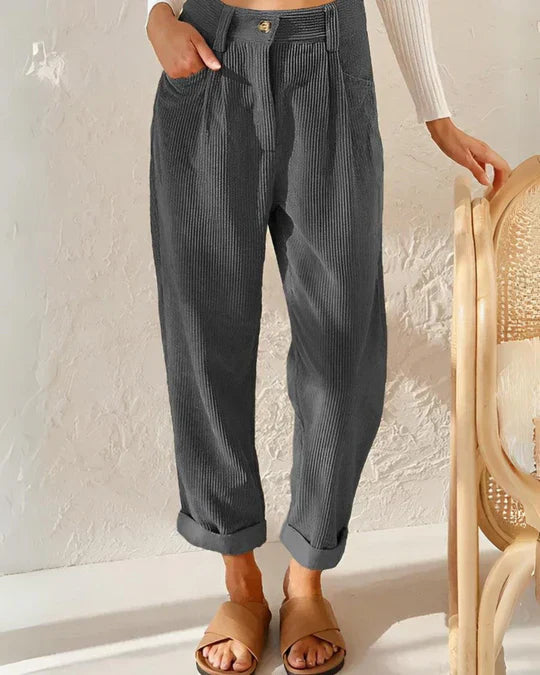 Kamryn - Pantalones clásicos de cintura alta para mujer