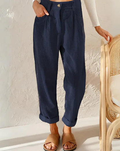 Kamryn - Pantalones clásicos de cintura alta para mujer