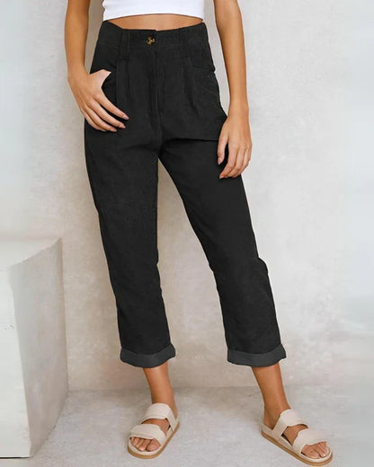 Kamryn - Pantalones clásicos de cintura alta para mujer