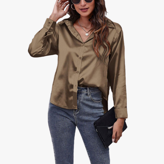 Karin | Blusa sedosa de manga larga para mujer