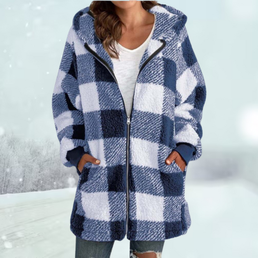Elise - Chaqueta de cuadros con capucha