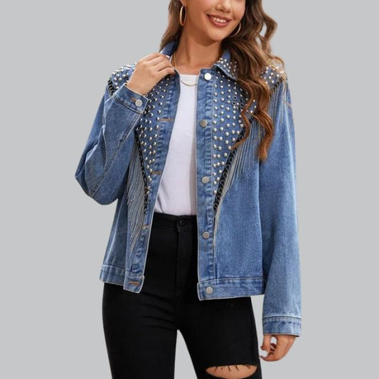Gabrielle - Chaqueta vaquera con perlas