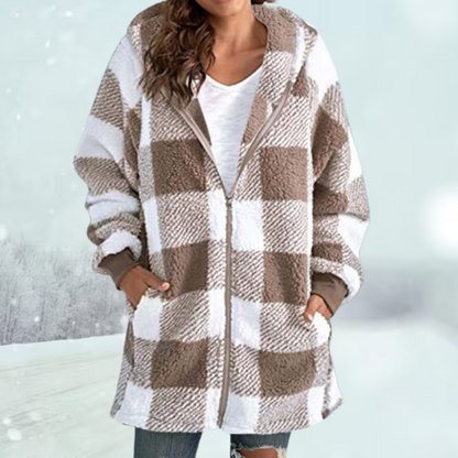 Elise - Chaqueta de cuadros con capucha
