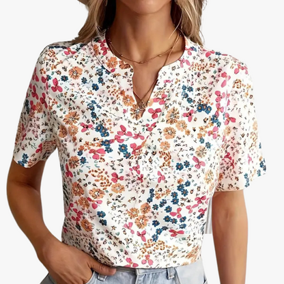 Blusa de mujer con estampado floral vintage