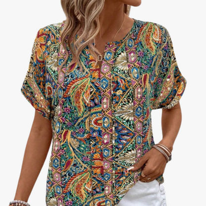 Blusa de mujer con estampado floral vintage