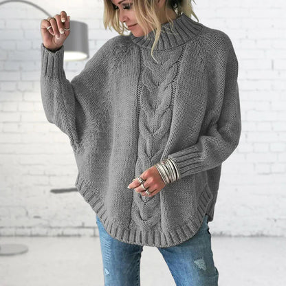 Jersey largo de punto grueso para mujer