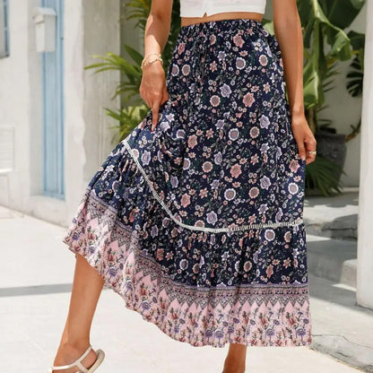 Victoria | Elegante falda maxi con detalles de encaje