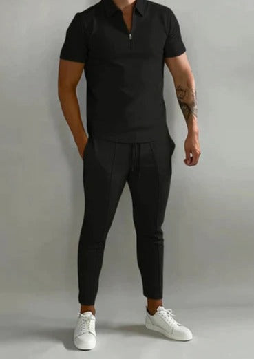 Conjunto de lujo para hombre de 2 piezas con polo y jogger