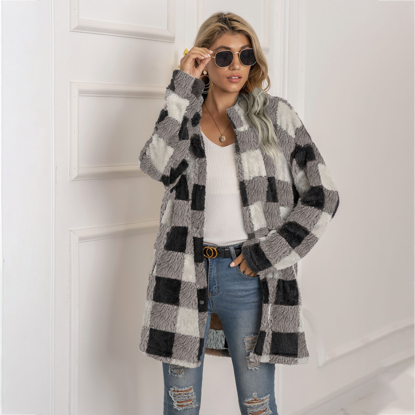Laura - Elegante chaqueta a cuadros