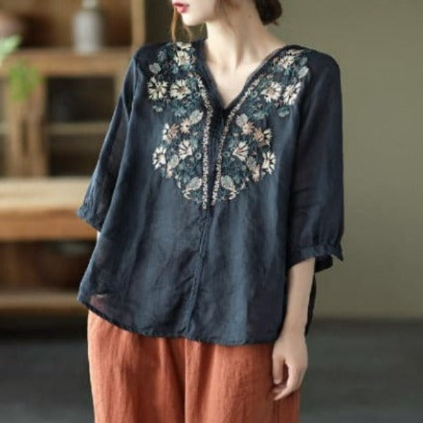 Blusa de señora bordada