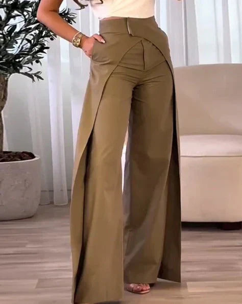 Pantalones elegantes de talle alto para mujer