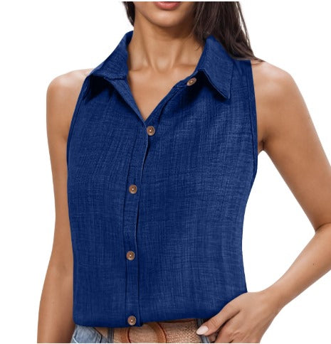 Blusa sin mangas - Tejido elegante y transpirable