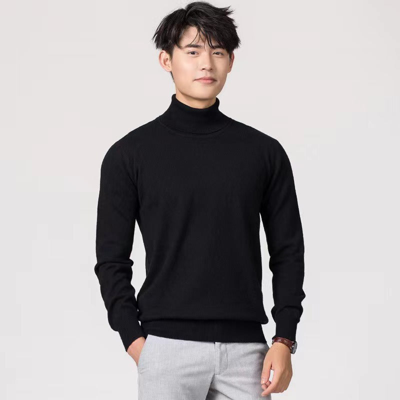 Męski Sweter Golf Dzianinowy Długi Rękaw