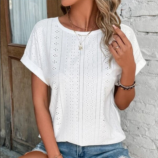 Gail - Top de manga corta para mujer - Sencillo y elegante