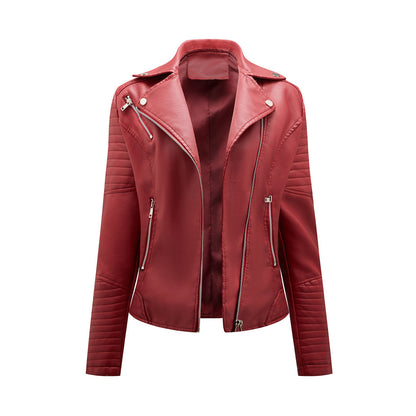 Elegante chaqueta de cuero para mujer