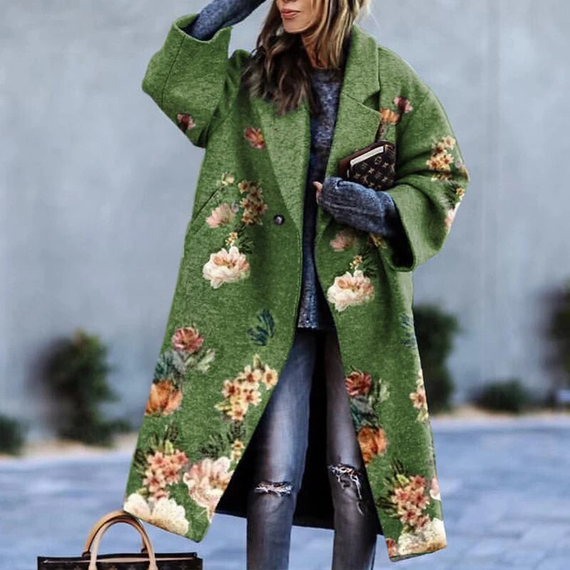 Abrigo de invierno a cuadros para mujer