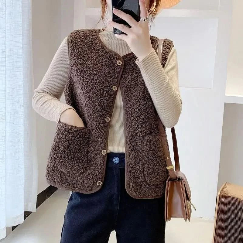 Elegante chaleco de invierno para la mujer a la moda