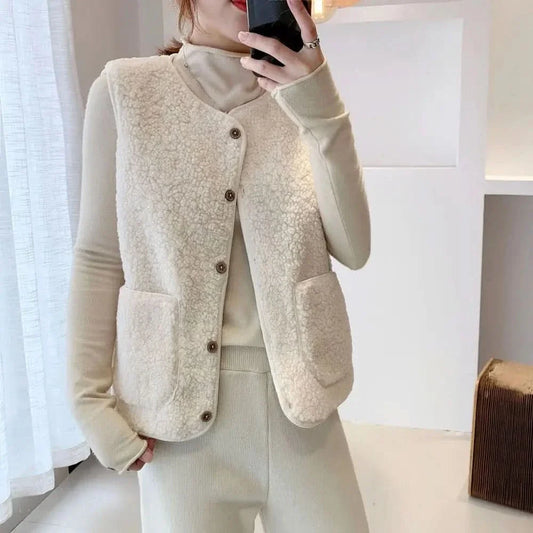 Elegante chaleco de invierno para la mujer a la moda