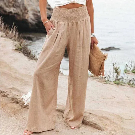 Pantalones de lino | Perneras anchas | Algodón y lino | Perfectos para el verano y la oficina