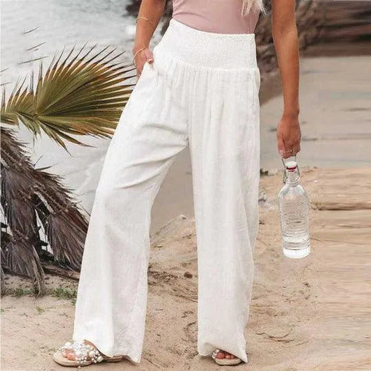 Pantalones de lino | Perneras anchas | Algodón y lino | Perfectos para el verano y la oficina