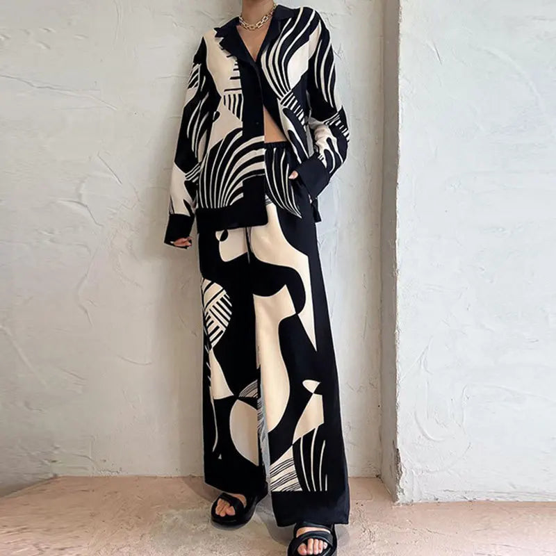 Philippa - Top de manga larga con pantalón suelto