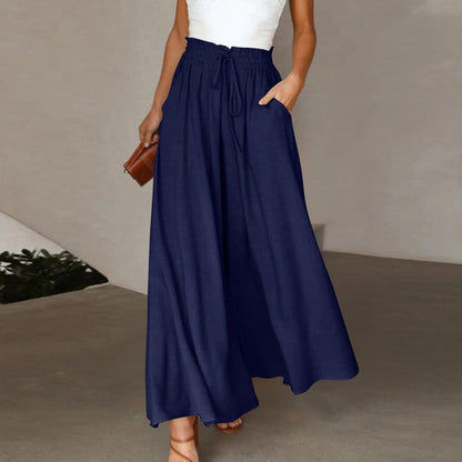 Perla - Pantalones anchos lisos