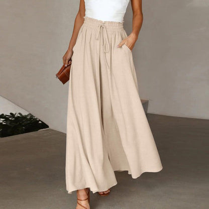 Perla - Pantalones anchos lisos