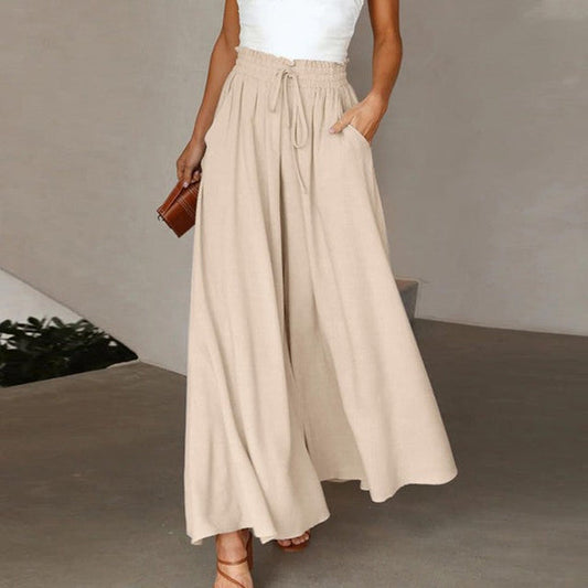 Perla - Pantalones anchos lisos