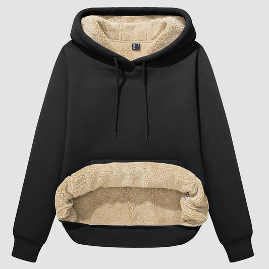 Nadine - Sudadera de sherpa con forro polar y bolsillo